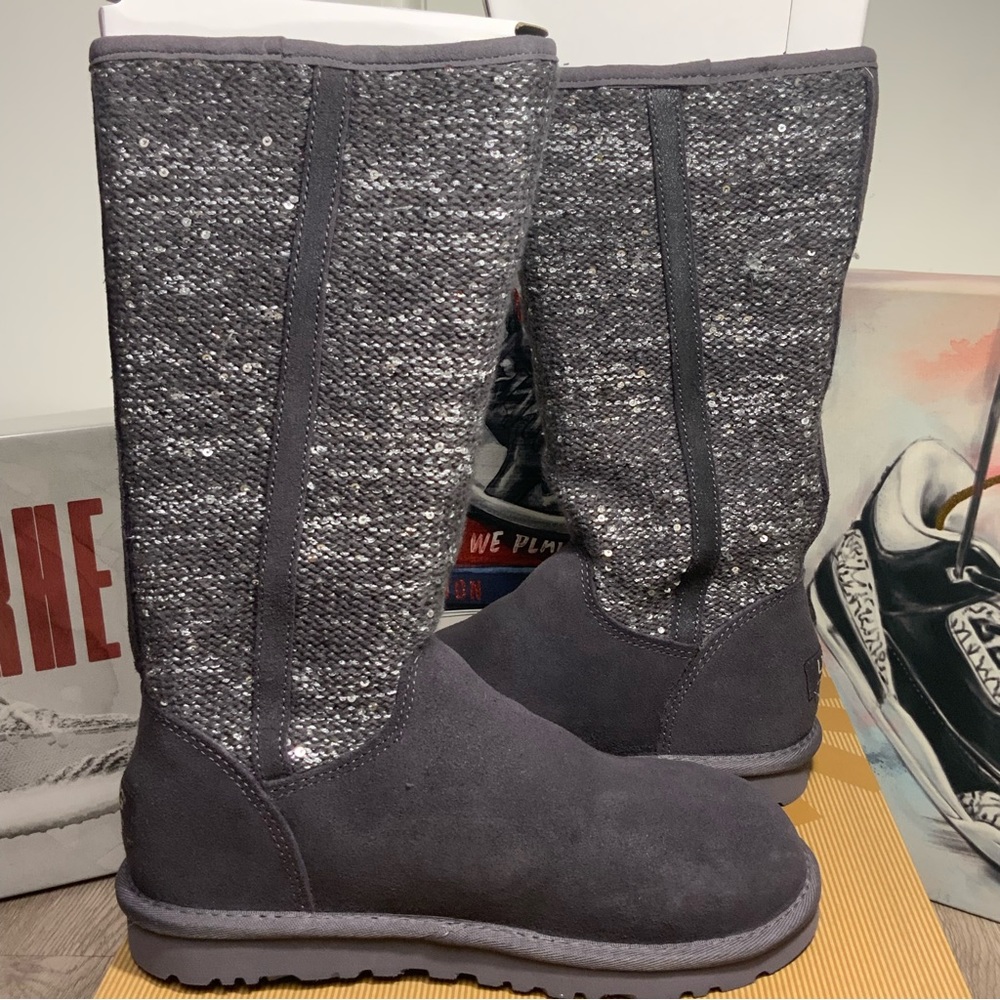 New UGG Australia Womens Camaya Boot Leather Tall Boot Charcoal Size 5 - Picture 9 of 16